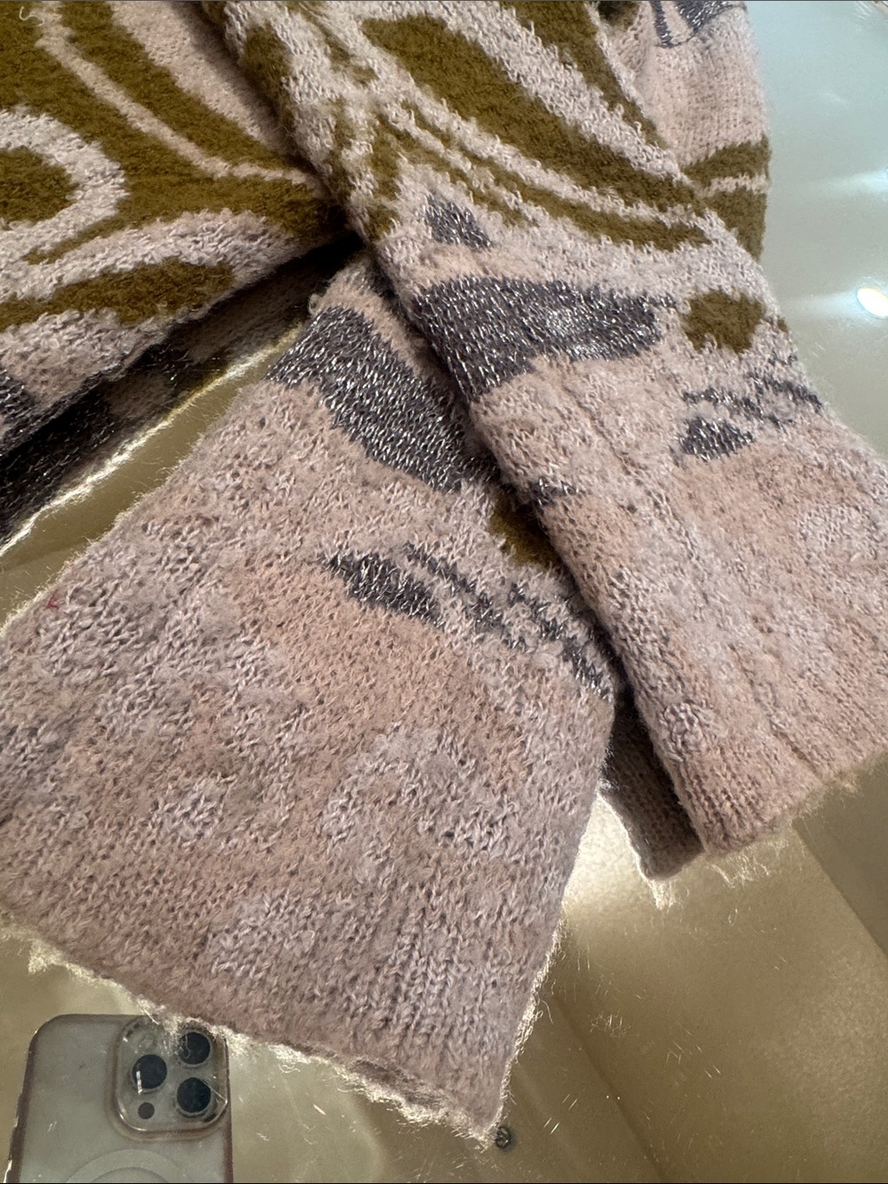 Free People Southwestern Wool Mohair Blend Oversized Cardigan Sweater - Picture 12 of 14